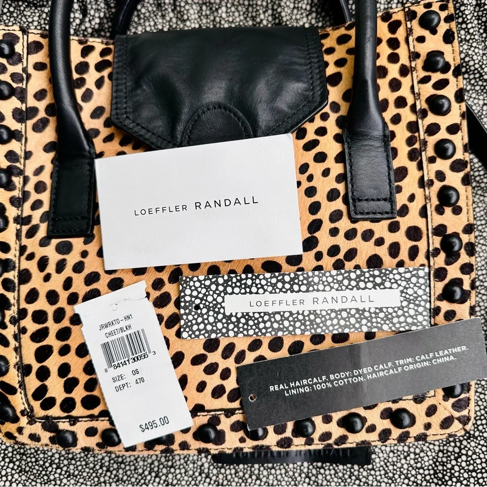 Loeffler Randall Junior Work Tote in Cheetah/Black NWT - Picture 16 of 16